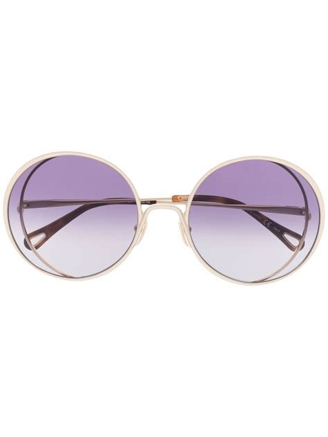 chloe zonnebril rond|Chloé Sunglasses .